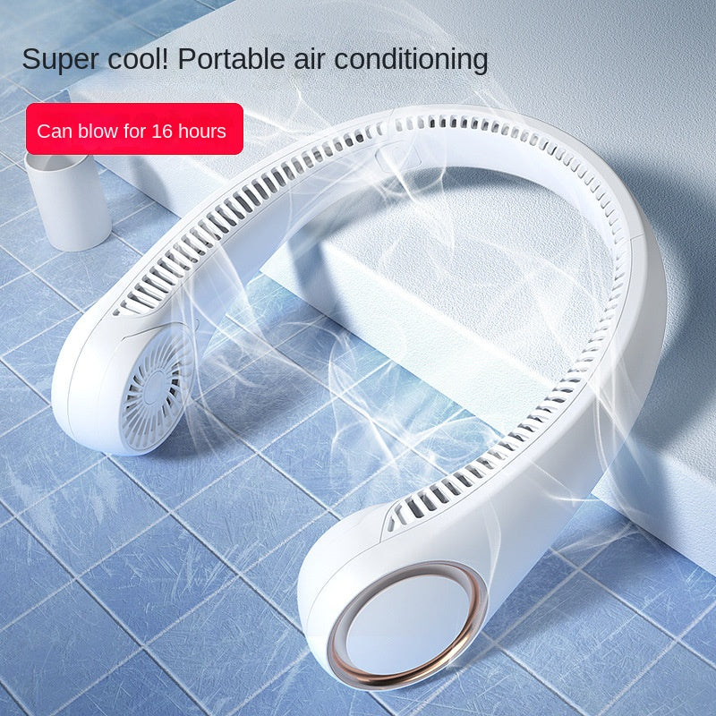 【50% OFF】【Artefact de vară】Turbină ventilator cu gât suspendat fără lame USB reîncărcabil silențios