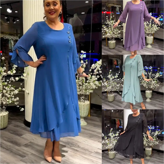 【50% OFF】【S-5XL】Rochie nouă din tul 2024 pentru persoane de vârstă mijlocie și în vârstă