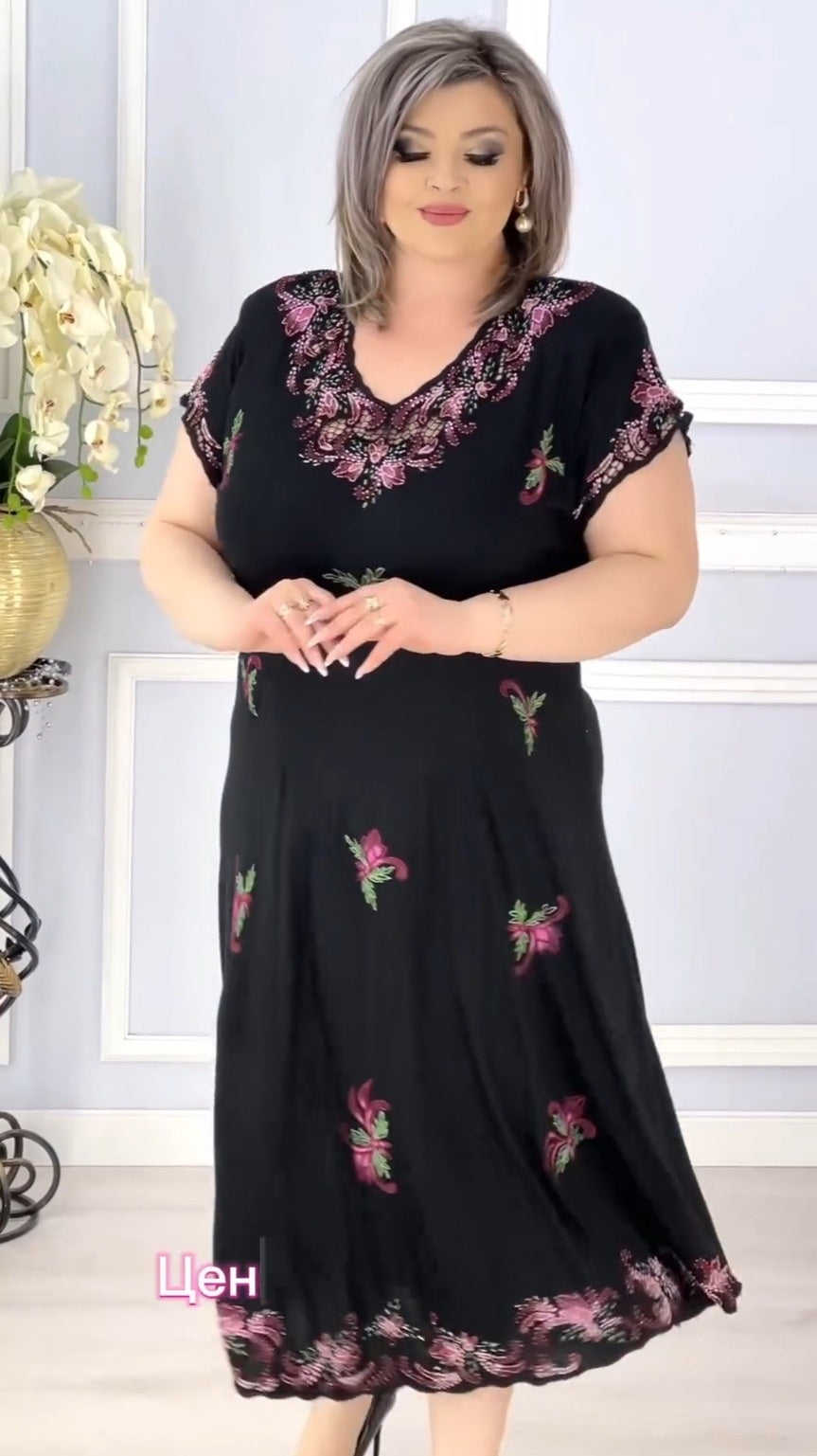 【50% OFF】【S-5XL】Rochie florală elegantă cu tiv neregulat