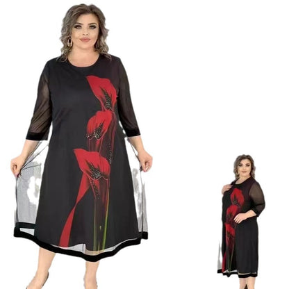 【50% OFF】【S-5XL】Rochie confortabilă cu imprimeu rafinat