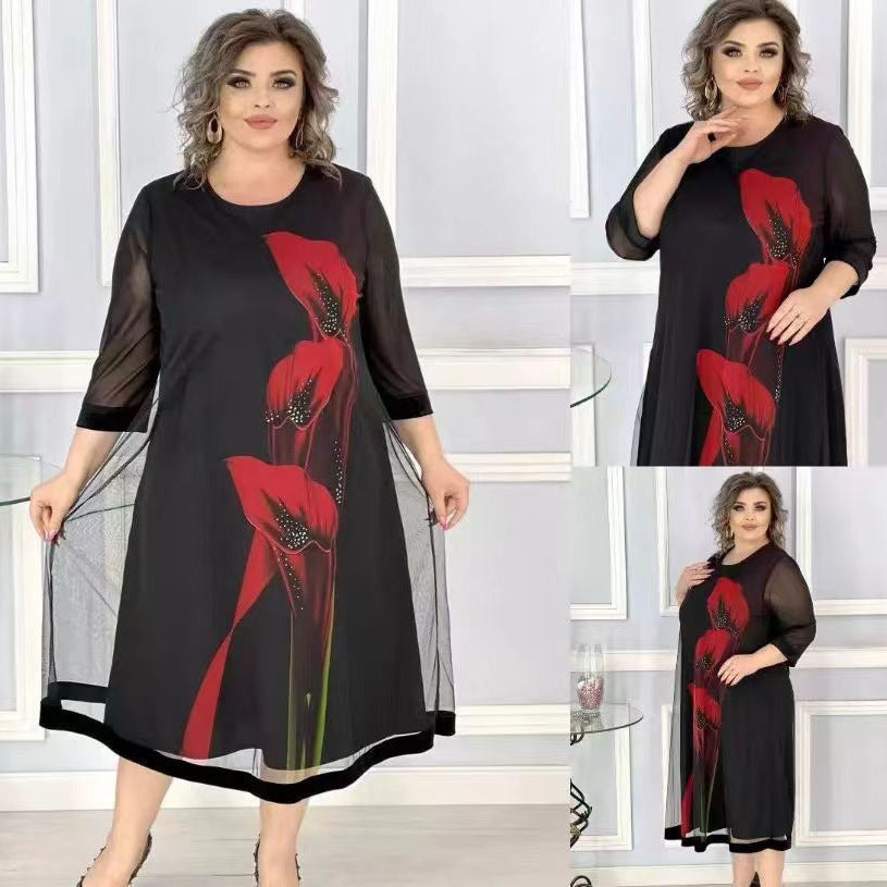 【50% OFF】【S-5XL】Rochie confortabilă cu imprimeu rafinat