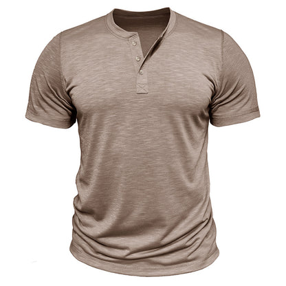 【50% OFF】【S-2XL】2024 Vara Tricou Henley Bamboo Bumbac pentru bărbați