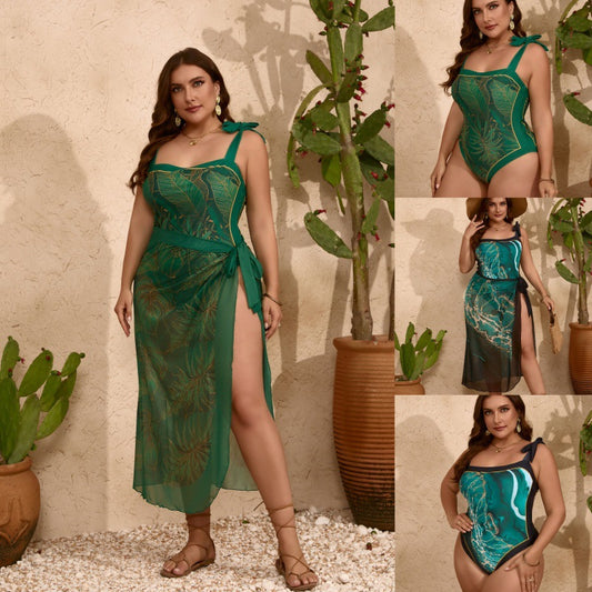 【50% OFF】【L-5XL】「Beach Emerald」2024 Costum de baie sexy de mărime Plus